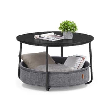 Songmics Kavni mizica okrogla 75x45 cm črna