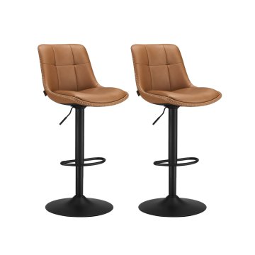 Songmics Set barskih stolov nastavljive višine 44x48x90-112 cm rjave barve