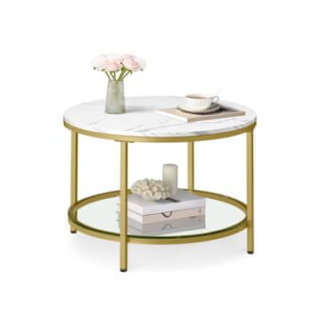 Songmics Kavni mizica 65x46 cm Bela z shranjevanjem