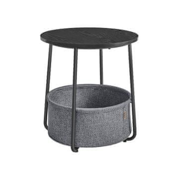 Songmics Stranska mizica okrogla 45x50 cm bela bež