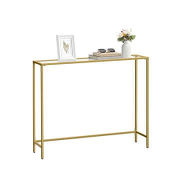 Songmics Konsolna miza 20x100x80 cm zlata