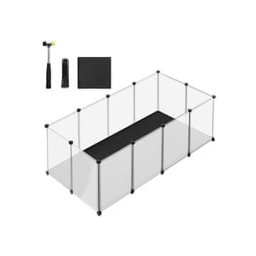 Songmics Igralni ograja za male živali 143x73x46 cm bela
