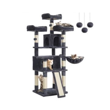 Songmics Mačje drevo XXL 54x50x168 cm sivo