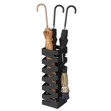 Songmics Stojalo za dežnike 155x155x49 cm črn kovinski
