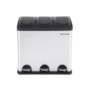 Songmics Koš za smeti 605x565x34 cm srebrne barve