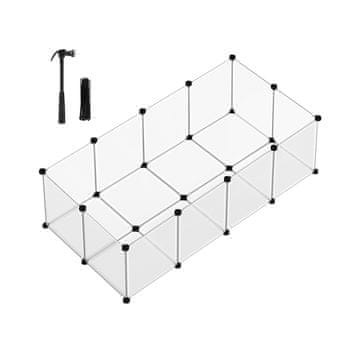 Songmics Ograja za male živali 143x73x46 cm prozorna
