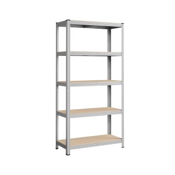 Songmics Shranjevalna polica 180x90x40 cm srebrna