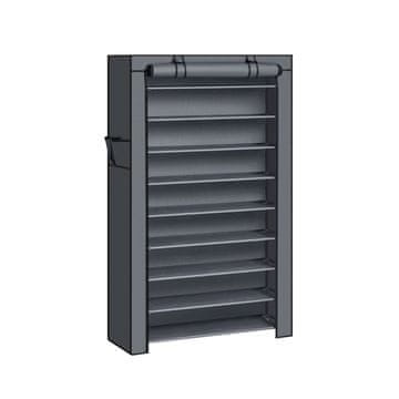 Songmics Obešalnik za čevlje 10 nivojev 88x28x160 cm siva