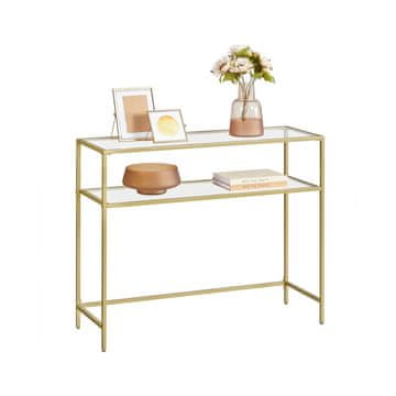 Songmics Konsolna miza 100x35x80 cm zlata