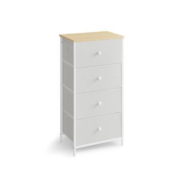 Songmics Predalnik s 4 predali iz tkanine 30x45x917 cm bel