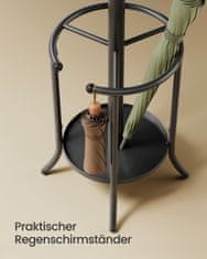 Songmics Samostoječi obešalnik za plašče z držalom za dežnike 40x40x175 cm črne barve