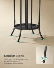 Songmics Samostoječi obešalnik za plašče z držalom za dežnike 40x40x175 cm črne barve