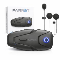 Farrot Komunikacijski sistem Intercom, Bluetooth 5.3 za motoriste (do 2 oseb), ANC, 100 km/h, FM – komunikacija za motoriste prek čelade