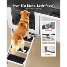 VEVOR Postaja za pranje psov 150x70x1495 cm srebrna