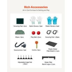 VEVOR Postaja za pranje psov 150x70x1495 cm srebrna