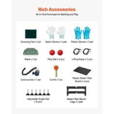 VEVOR Postaja za pranje psov 150x70x1495 cm srebrna