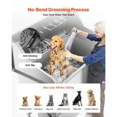 VEVOR Postaja za pranje psov 1275x795x1435 cm srebrna