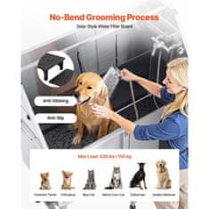 VEVOR Postaja za pranje psov 127x58x1495 cm srebrna