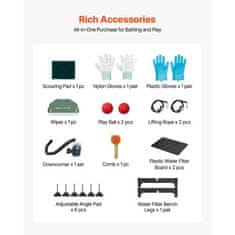 VEVOR Postaja za pranje psov 127x58x1495 cm srebrna