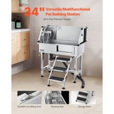 VEVOR Postaja za pranje psov 864x488x1025 cm srebrna