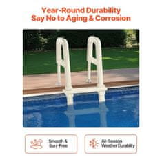 VEVOR Lestev za bazen 5 stopenj dvojni ročaji 81x605x179 cm bela