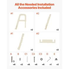 VEVOR Lestev za bazen 5 stopenj dvojni ročaji 81x605x179 cm bela