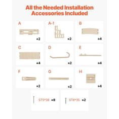 VEVOR Lestev bazena 4-stopenjski dvojni ročaji 874x808x1985 cm barva taupe