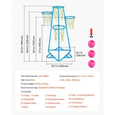 VEVOR Košarkaški obroč JYG-33805 83x83x140 cm modra