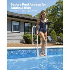 VEVOR Lestev za bazen 4-stopenjski dvojni ročaji 54x50x211 cm bela