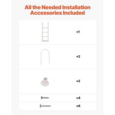 VEVOR Lestev za bazen 4-stopenjski dvojni ročaji 54x50x211 cm bela