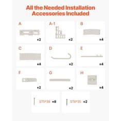 VEVOR Lestev za bazen 4-stopenjski dvojni ročaji 874x808x1985 cm bela