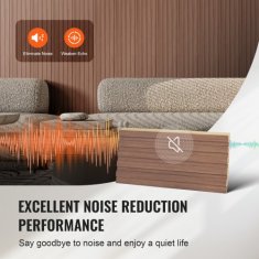 VEVOR Akustične stenske plošče 2450x166x9 mm Sive