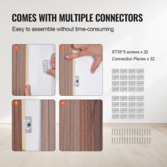 VEVOR Akustične stenske plošče 2450x166x9 mm Sive