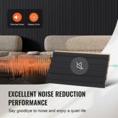 VEVOR Akustične stenske plošče 2450x166x9 mm Črne