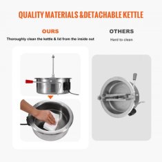 VEVOR Aparat za pokovko 566x392x862 mm Rdeč