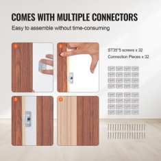 VEVOR Akustične stenske plošče 2450x166x9 mm Črne