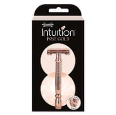 Wilkinson Sword Ženski kovinski brivnik Intuition Double Edge Rose Gold (brivnik) + 10 britvic