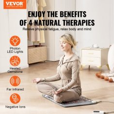 VEVOR Grelnik za telo daljnovzhodni infrardeči ametist z žadom in turmalinom 82x52x15 cm