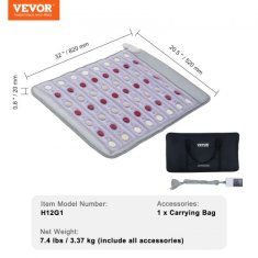 VEVOR Grelnik za telo daljnovzhodni infrardeči ametist z žadom in turmalinom 82x52x15 cm