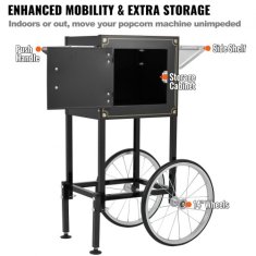 VEVOR Aparat za pokovko s vozičkom 610x410x1395 mm Črn
