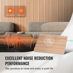 VEVOR Akustične stenske plošče 8 kosov 2450x166x9 mm Jasen