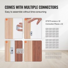 VEVOR Akustične stenske plošče 8 kosov 2450x166x9 mm Jasen