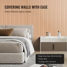 VEVOR Akustične stenske plošče 8 kosov 2450x166x9 mm Jasen