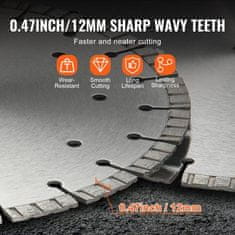 VEVOR Diamantno rezilo 356x047 cm srebrno