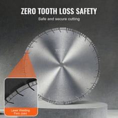 VEVOR Diamantni rezalni list 450 mm 12 mm segment 254 mm osrednja luknja rezanje betona