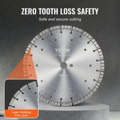 VEVOR Diamantni rezalni list 300 mm x 12 mm srebrne barve