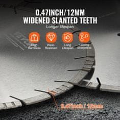 VEVOR Diamantni rezalni list 500 mm 12 mm segment 254 mm središnja luknja za beton