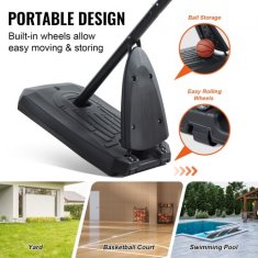 VEVOR Košarkarski obroč nastavljive višine prenosni sistem za tablo 232-305 cm