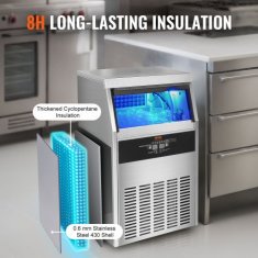 VEVOR Aparat za led SSX100 505x465x845 cm Samostoječi za shranjevanje