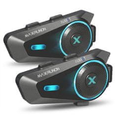 Farrot Komplet 2 kosov motociklskega interkom sistema MESH, Bluetooth 5.4, komunikacijski sistem za do 4 osebe, ANC, hitrost do 120 km/h, domet do 1600 m, za čelado, aplikacija